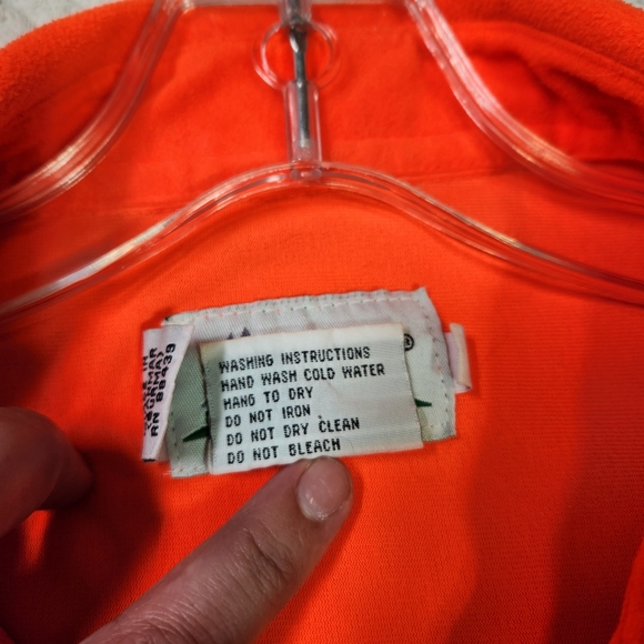 Mount'N Prairie Mens Safety Orange Fleece Button Up Long Sleeve Shirt Sz XL - Picture 3 of 10